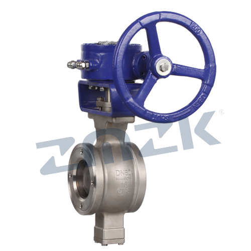 VQ377H涡轮对夹V型球阀